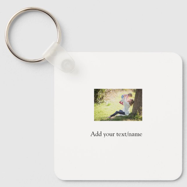 Mother daughter family photo add name picture text keychain (Front)