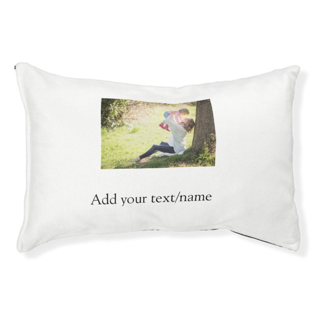 Mother daughter family photo add name picture text pet bed (Front)
