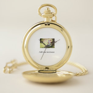 Mother daughter family photo add name picture text pocket watch