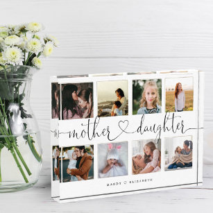 Mother Daughter Heart Script   Photo Grid Collage