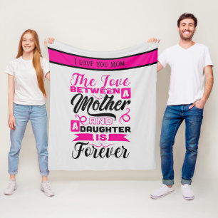Mother Daughter love add text Fleece Blanket