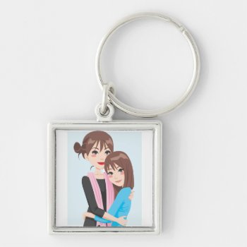 Mother Daughter Love Keychain by Kakigori at Zazzle