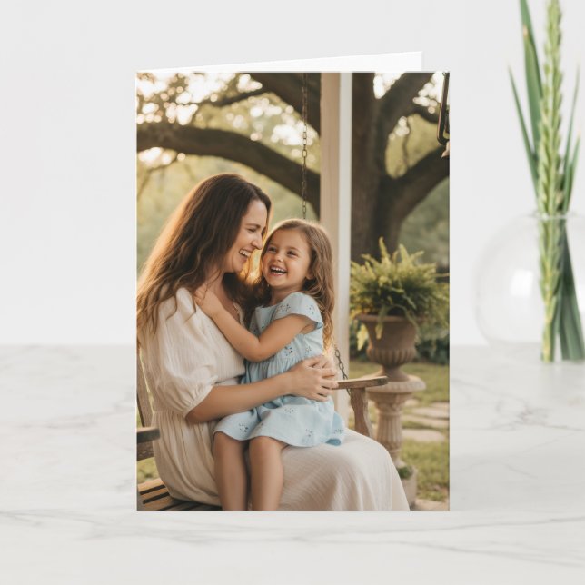 Mother daughter love photo mothers day family gift card (Front)