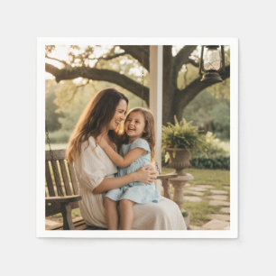 Mother daughter love photo mothers day family gift napkins