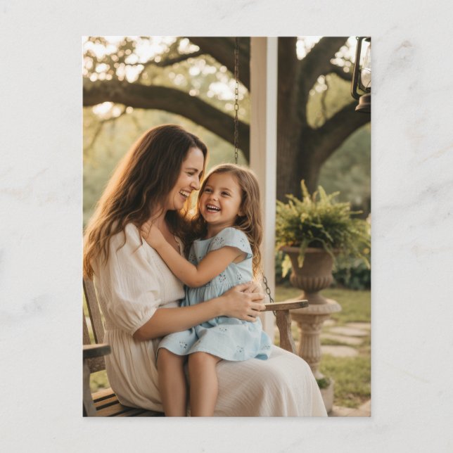 Mother daughter love photo mothers day family gift postcard (Front)