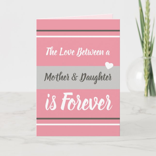 Mother & Daughter love you pink and grey Card (Front)