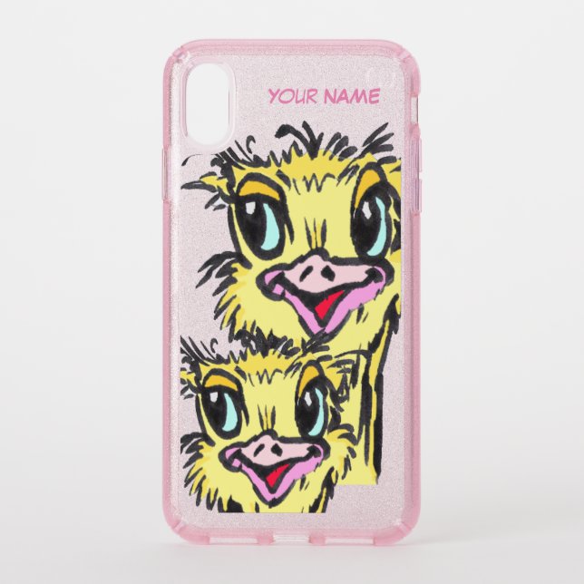 Mother & Daughter Ostrich Cartoon Speck Phone Case (Front)