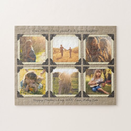 Mother Daughter Personalized Instagram Photo Grid Jigsaw Puzzle