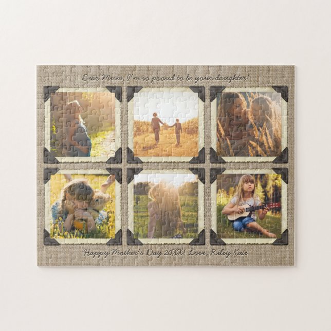 Mother Daughter Personalized Instagram Photo Grid Jigsaw Puzzle (Horizontal)
