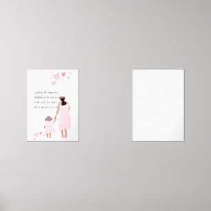 Mother & Daughter Pink Heart Silhouette Wall Art Sets