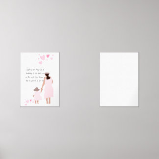 Mother & Daughter Pink Heart Silhouette Wall Art Sets