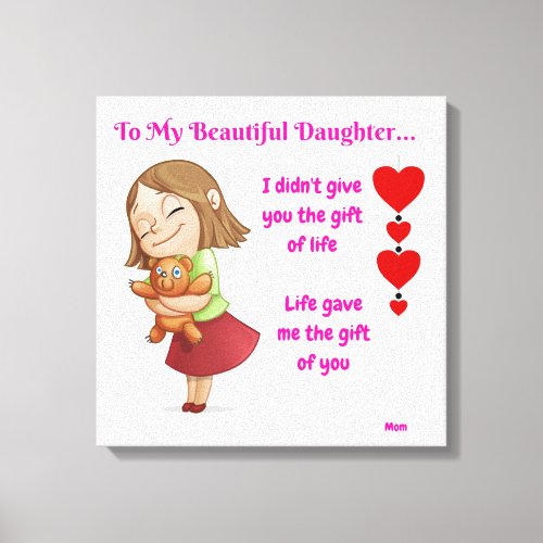 Mother daughter quote canvas print