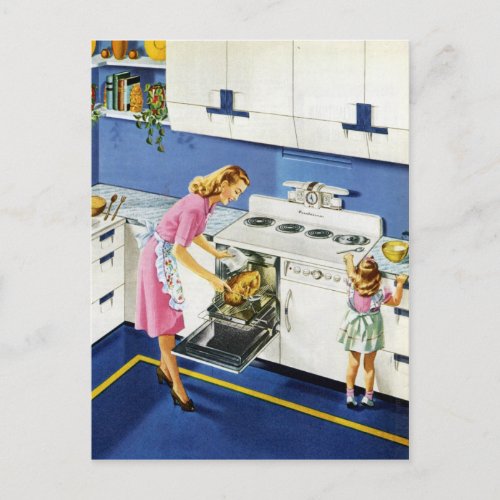 MotherDaughter Retro Kitchen 2 Postcard