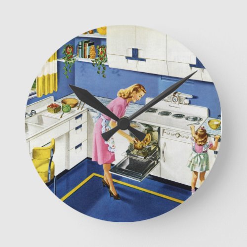 MotherDaughter Retro Kitchen 2 Round Clock