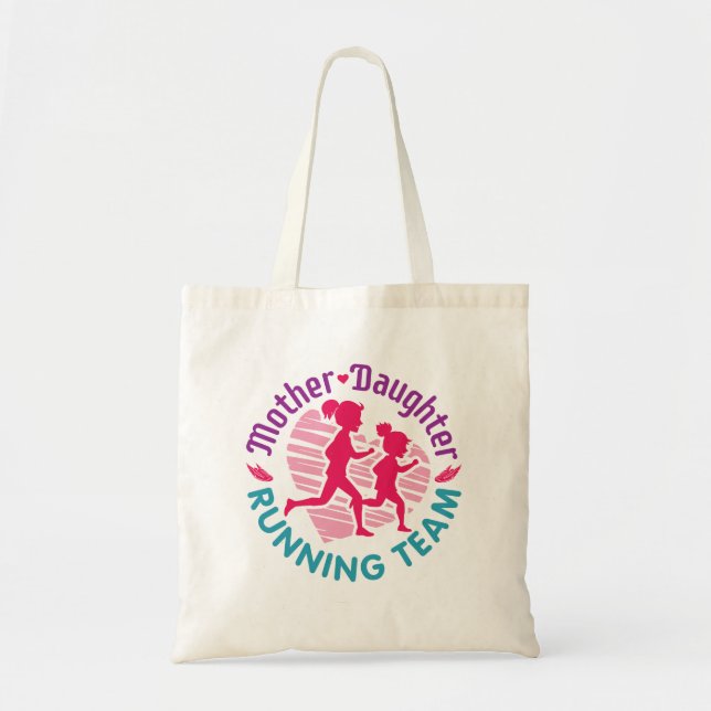 Mother Daughter Running Team Tote Bag (Front)