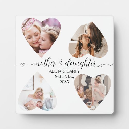 Mother Daughter Script Love Keepsake Gift Collage Plaque
