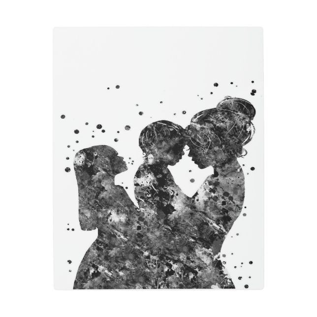 Mother daughter son Gift,Family Birthday Gift Idea Metal Print (Front)
