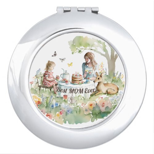 Mother Daughter Tea Party Compact Mirror