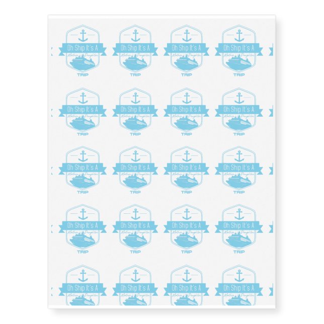 Mother Daughter Trip Cruising Gift Temporary Tattoos (Front)