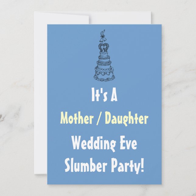 Mother Daughter Wedding Eve Slumber Party Invite (Front)