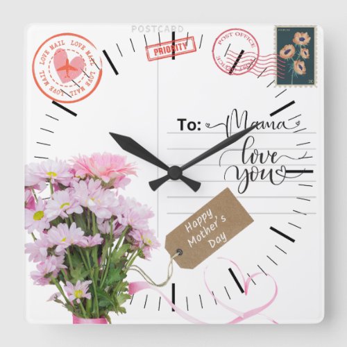Mother Day 273 cm Square Acrylic Wall Clock