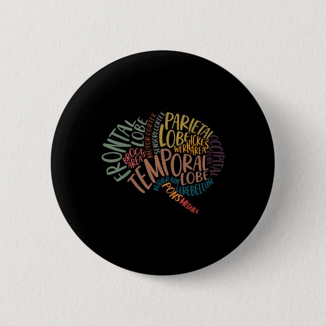Mother Day Anatomy Of The Brain Nurse Brain Anatom Button (Front)