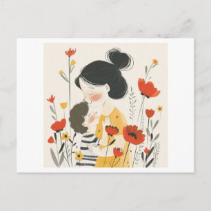 Mother Day Asian Japanese Theme Son Gift For Mom Postcard