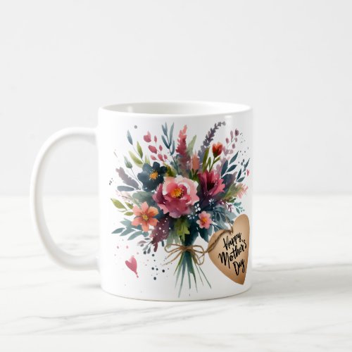 Mother Day Flowers in watercolor Coffee Mug