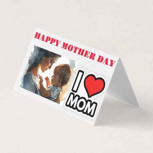 MOTHER DAY ILOVE YOU MOM BUSINESS CARD