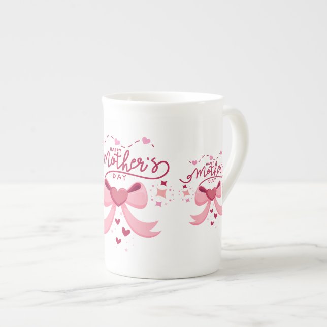 Mother Day Trendy Designed  Bone China Mug (Front Right)