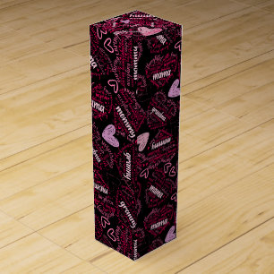 Mother days hearts 01.Pink Black BG Wine Box