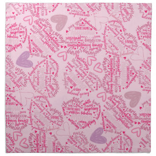 Mother days hearts 01.Pink Lpink BG Cloth Napkin
