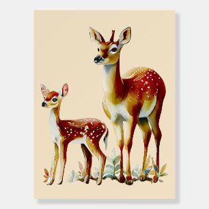 mother deer and fawn foam board