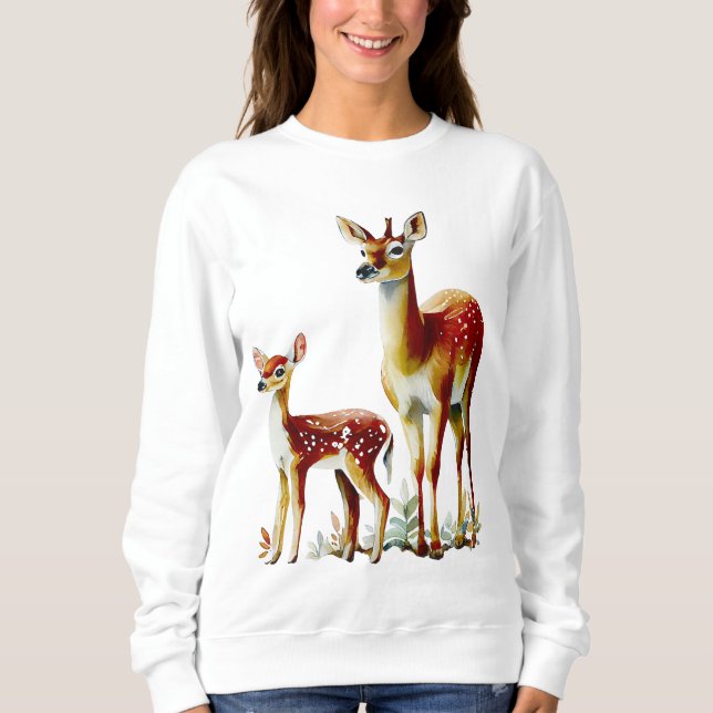 mother deer and fawn sweatshirt (Front)