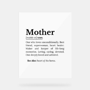 Mother Definition  Acrylic Sign