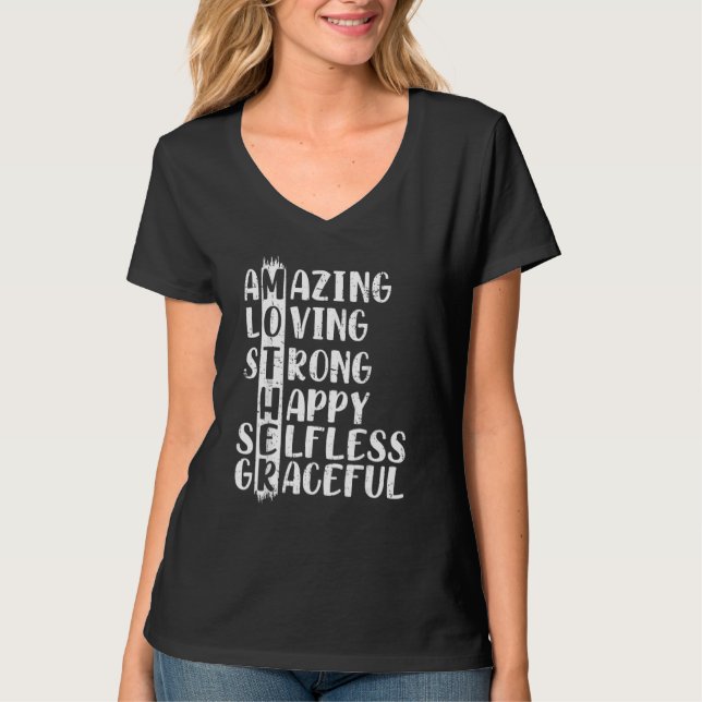 Mother Definition Amazing Loving Strong Happy Moth T-Shirt (Front)