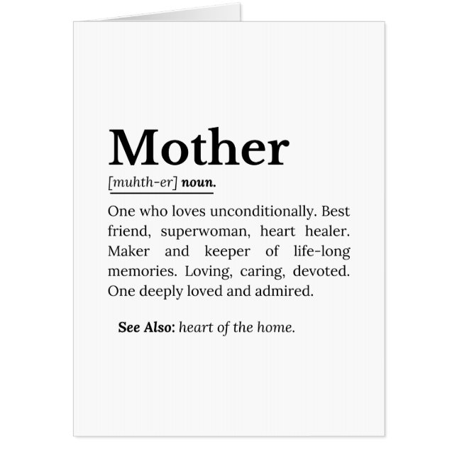 Mother Definition  Card (Front)