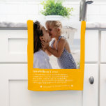Mother Definition | Modern Minimal Photo Tea Towel<br><div class="desc">This simple and sweet towel has the definition of a mother in trendy, modern typefaces with charming hearts and a spot for names. All colors can be customized. Minimal one photo template for a gift anyone would love. Mother's Day is the perfect opportunity to show ALL the moms in our...</div>