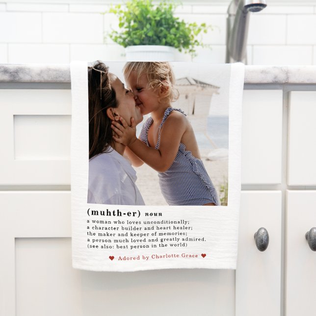 Mother Definition | Modern Minimal Photo Tea Towel (Creator Uploaded)