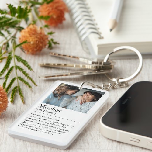 Mother Definition Photo Keychain