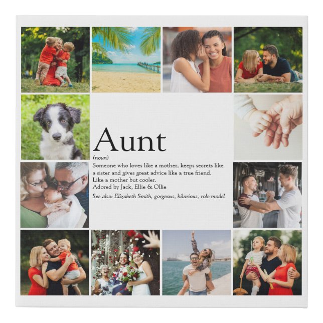 Mother Definition Quote Family Photo Collage Faux Canvas Print (Front)