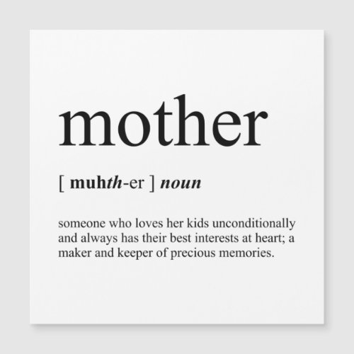 Mother Definition White Magnet