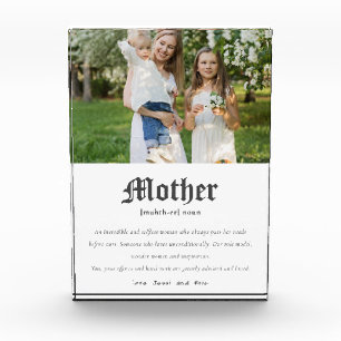 Mother Dictionary Definition Custom Photo Gift  Block