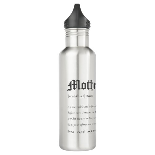 Mother Dictionary Definition Personalized Gift Stainless Steel Water Bottle