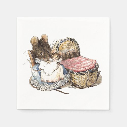 Mother Dormouse and Child Enlarged Napkins