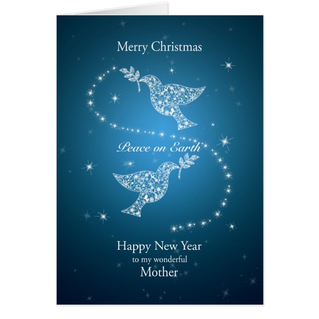 Mother, Doves of Peace Christmas Cards (Front)
