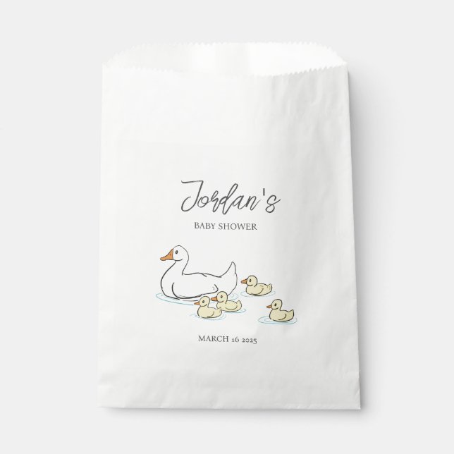 Mother Duck and Duckling Baby Shower Favor Bags (Front)