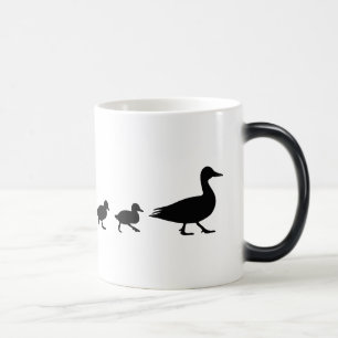 Mother Duck and Ducklings in Silhouette Color Morph Mug