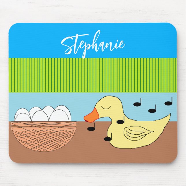 Mother Duck Singing to Her Eggs Mouse Pad (Front)