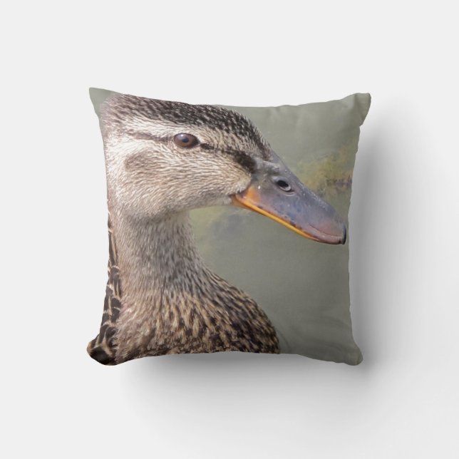 Mother Duck Throw Pillow (Front)